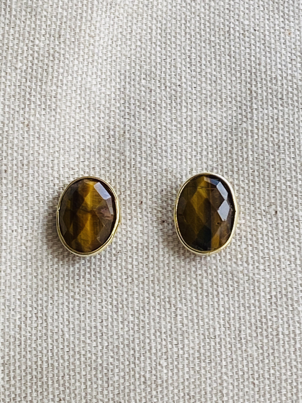Tiger´s Eye Gold on Silver Studs - Full Moon Designs