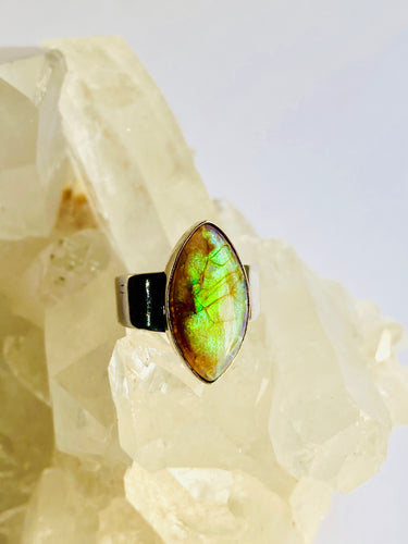 Opal Sterling Silver Ring - Full Moon Designs