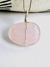 Load image into Gallery viewer, Rose Quartz Sterling Silver Necklace - Full Moon Designs