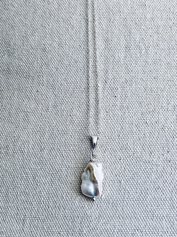 Silver Necklace Mother of Pearl - Full Moon Designs