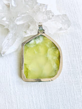 Load image into Gallery viewer, Prehnite (Yellow) Sterling Silver Pendant - Full Moon Designs