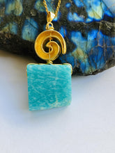 Load image into Gallery viewer, Amazonite Gold on Silver Pendant - Full Moon Designs