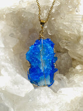Load image into Gallery viewer, Quartz (Blue) Gold on Sterling Silver Pendant - Full Moon Designs