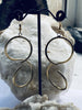 recycled brass spiral earrings, eco friendly handmade jewellery, figure of eight shape