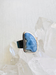 Blue Opal Sterling Silver Ring - Full Moon Designs