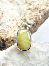Load image into Gallery viewer, Prehnite (Yellow) Sterling Silver Ring - Full Moon Designs