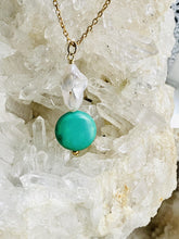 Load image into Gallery viewer, turquoise mother of pearl necklace