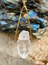 Load image into Gallery viewer, Quartz (Clear) Brass Necklace - Full Moon Designs