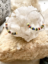 Load image into Gallery viewer, Multicolour Sterling Silver Hoops Earrings - Full Moon Designs