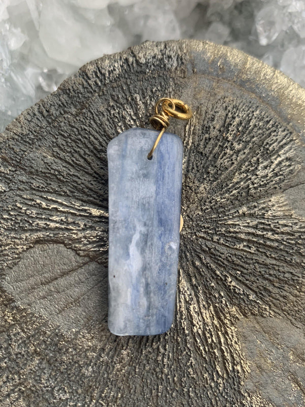 Kyanite (Blue) and Brass Necklace - Full Moon Designs