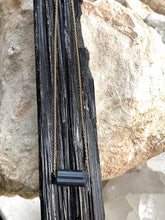 Load image into Gallery viewer, black tourmaline  goldfilled necklace . Handmade by full moon designs