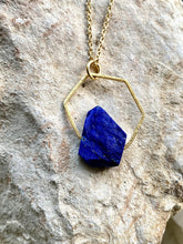 Load image into Gallery viewer, lapis lazuli and gold necklace on chain