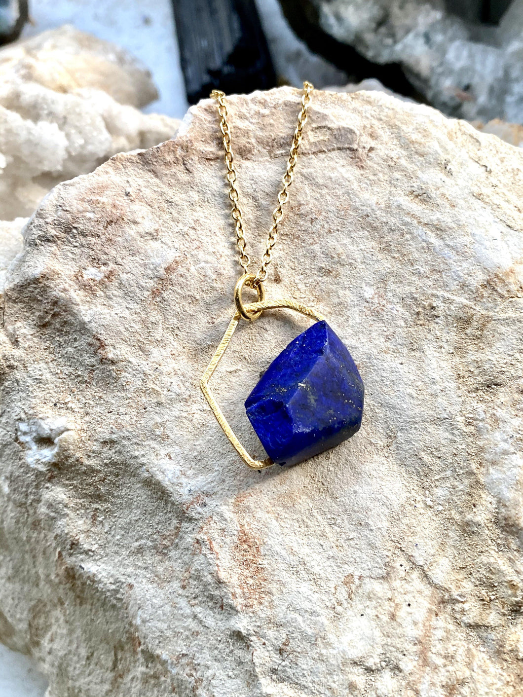 blue stone lapis lazuli necklace. Hand made by Full Moon Designs 