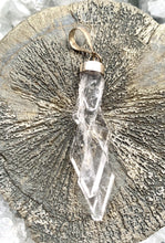 Load image into Gallery viewer, quartz clear silver necklace by full moon designs, christmas collection