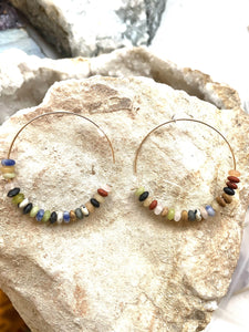 Multicolour Goldfilled Hoops - Full Moon Designs
