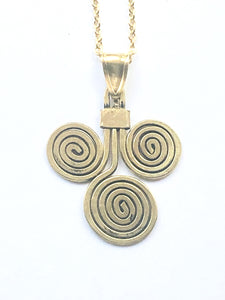 Brass Spiral Necklace - Full Moon Designs