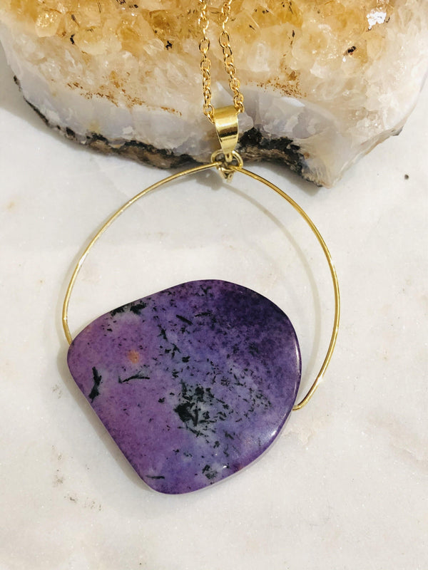 Charoite Pendant Necklace - Full Moon Designs