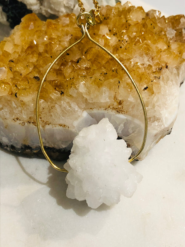 Snow Ball Quartz Necklace - Full Moon Designs