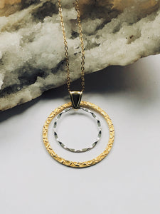 Gold on Silver and Sterling Silver Necklace - Full Moon Designs