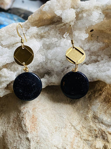 Sandstone Brass Earrings - Full Moon Designs