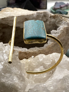 Turquoise Brass Bangle - Full Moon Designs