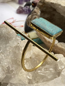 Turquoise Brass Bangle - Full Moon Designs